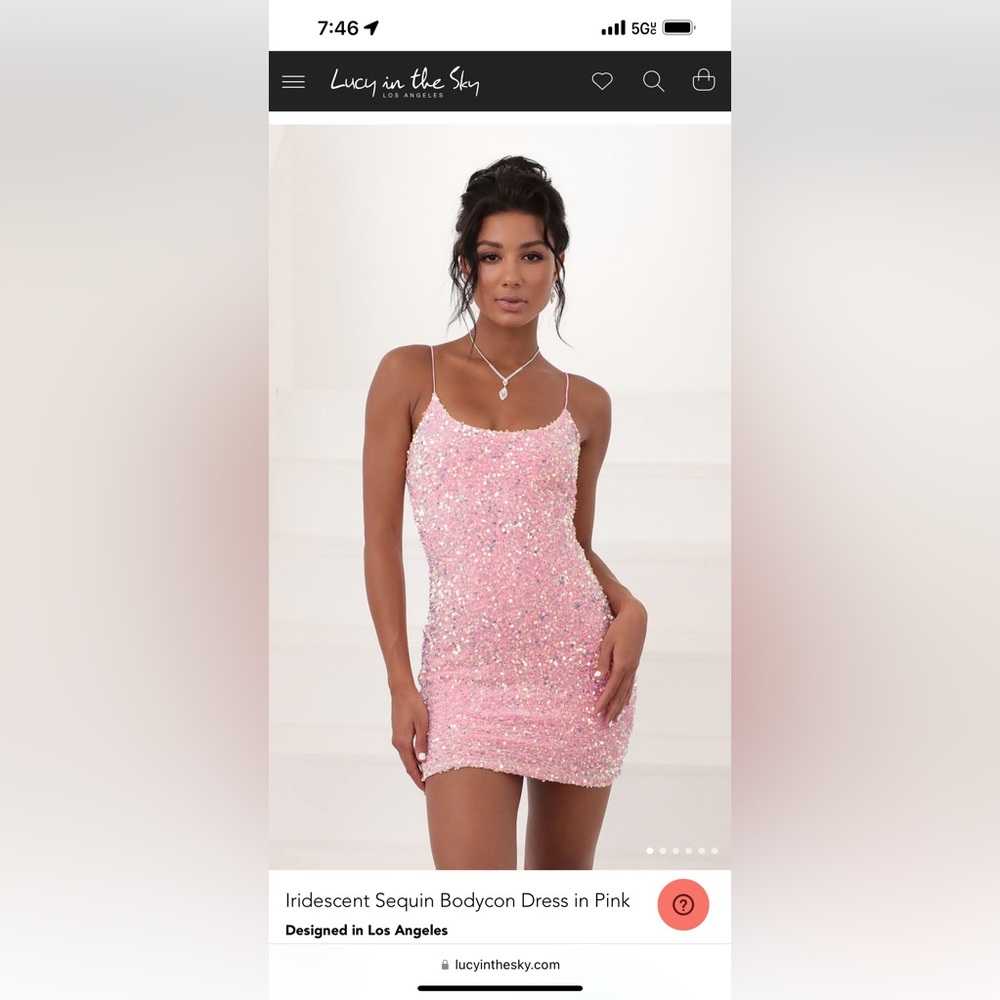 pink sequin mini dress